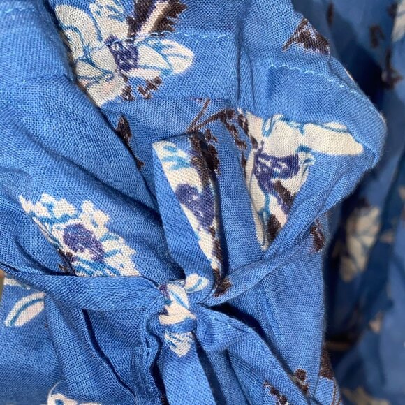 Free People Amanda Ruffle Detail Wrap Blouse in Blue - Picture 5 of 6